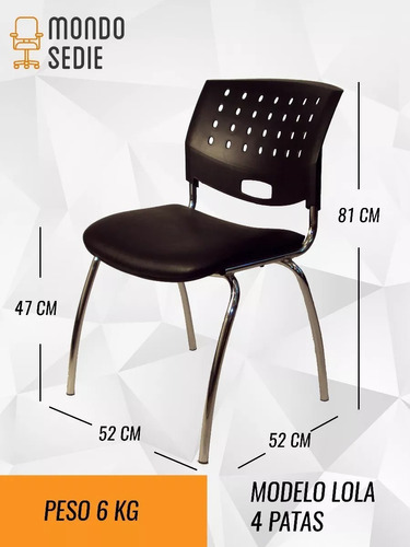 Silla Fija Apilable De Hogar Escritorio Bar Diseño Excelente Color Blanco