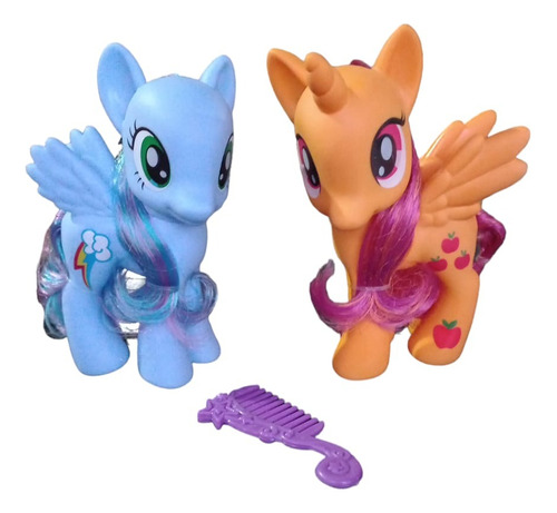 Pony Y Unicornio X 2 Muñeco Para Peinar Con Cepillo Mediano
