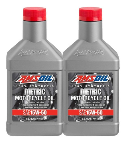 Pack 2 Amsoil 15w50 Metric. Full Sintético. Aceite 4t Moto