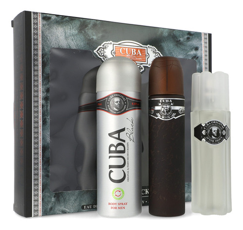 Set Cuba Black For Men 3pzs - Caballero