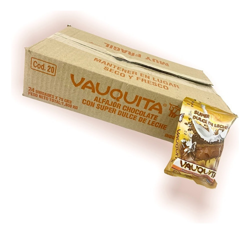 Alfajor Vauquita Extra Dulce De Leche X24un