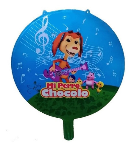 Pack 12 Globos Metálicos Perro Chocolo Con Varillas 45 Cm