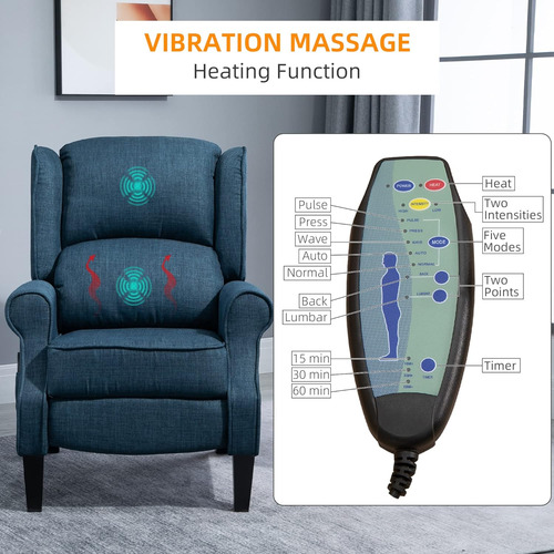 Silla Reclinable De Masaje Vibración Sala De Estar Cal...