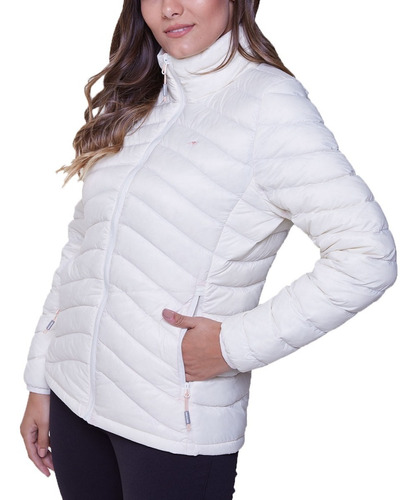 Campera De Mujer Shelby Montagne De Pluma Natural Liviana Ahora 12 Y Ahora 18