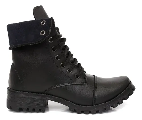 Bota Coturno Feminino Verniz 2 Cores C Vira Em Destaque