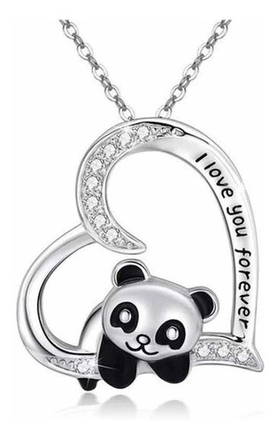Collar Oso Panda Regalo Amor Novia Mujer Swarovski Elements