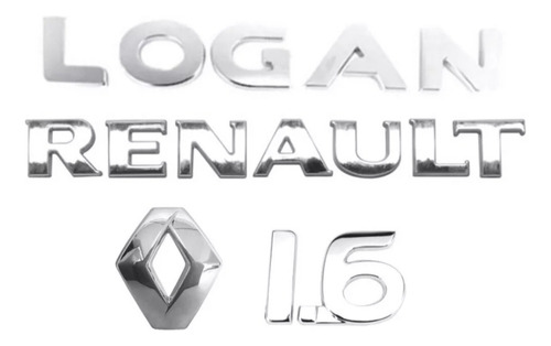 Kit Emblemas Insignias Logo Renault Logan 1.6