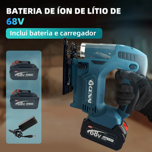 Serra Tico-tico 68v Sem Fio Brushless Com 2 Baterias E Acc