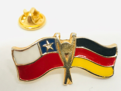 Pin Bandera Chile Y Alemania Entrelazadas 