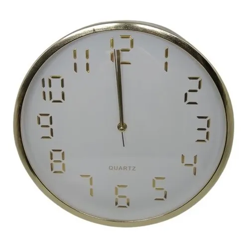Reloj Mural Circular En Tono Dorado 30 Cm Runn