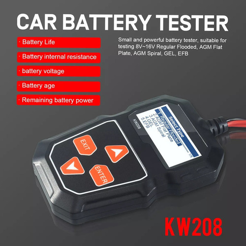 Para Testador De Carga De Bateria De Carro Konnwei Kw208