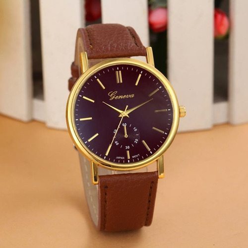 Relogio Feminino Geneva Pulseira De Couro Luxo