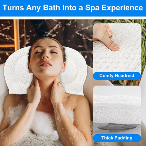 Almohada De Baño Para Bañera, Soporte Para Cuello Y Espalda
