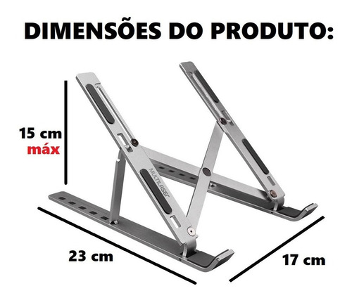Mesa Para Notebook Regulável Em Alumínio Com 6 Níveis Altura