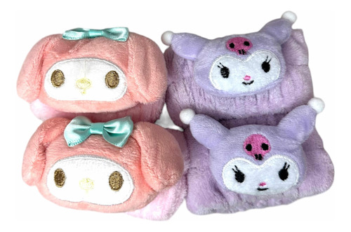 Set 2 Bandas Colet Cabello Peluche Kuromi Y My Melody