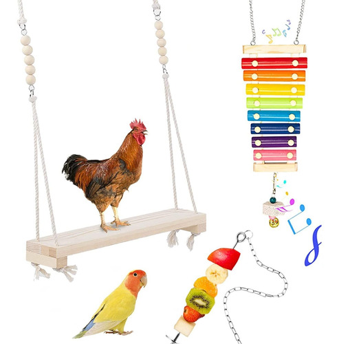 Hokoad 3 Packs Chicken Toys For Coop, Including Chicken Swin