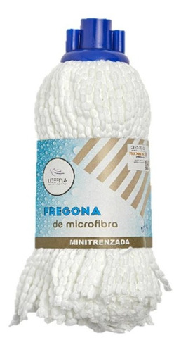 Mopa De Microfibra  Minitrenza  Blanca Newmop 160grs