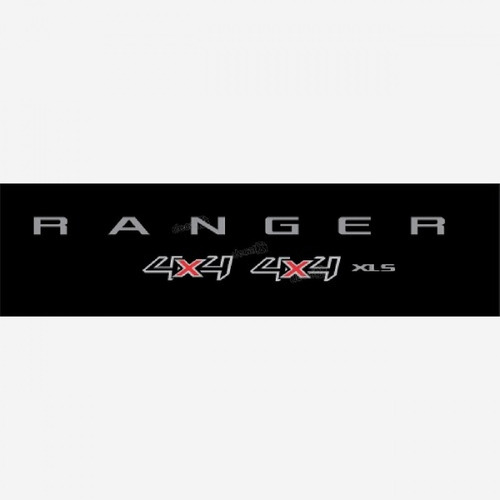 Emblema Adesivo Ford Ranger Xls 4x4 2014 Cam. Preta Rgkit03