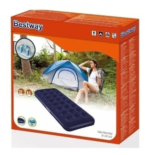 Imagen 5 de 8 de Colchon Inflable Individual Bestway 67000 185x76x22cm Campin