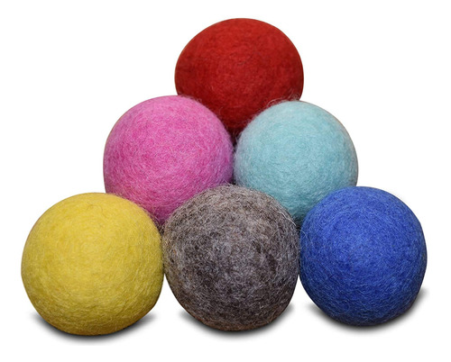 Comfy Pet Supplies - Juego De 6 Bolas De Fieltro De Lana 100