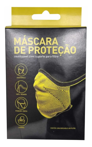 Máscara De Proteção Fiber Knit 3d Com 1 Refil E96