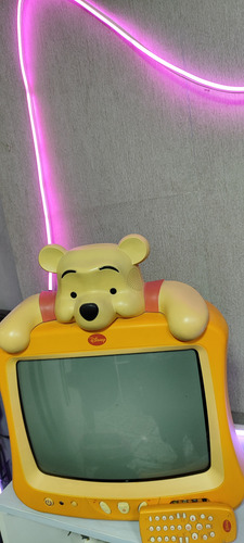 Televisão Ursinho Pooh Disney Retrô Funcionando C/ Controle (Usado)