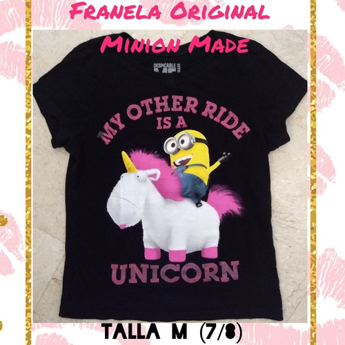 Franela De Minions Para Niñas M 7/8 Perfecto Estado