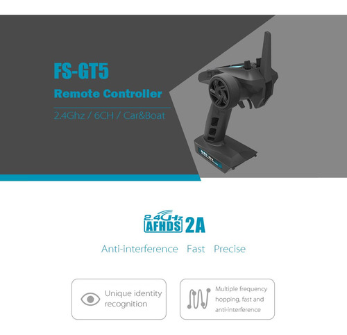 Control Remoto Flysky Fs-gt5 2.4g De 6 Canales Para Coche