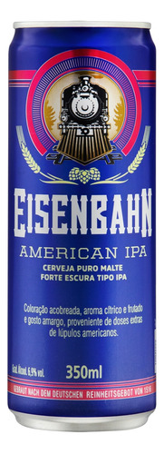 Cerveja artesanal Eisenbahn American IPA lata 350ml