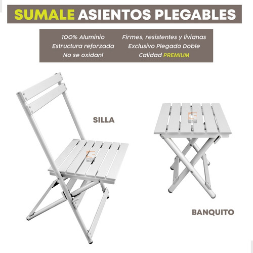 Imagen 8 de 10 de Mesa Plegable Ratona 100% Aluminio 60x50 Calidad Premium