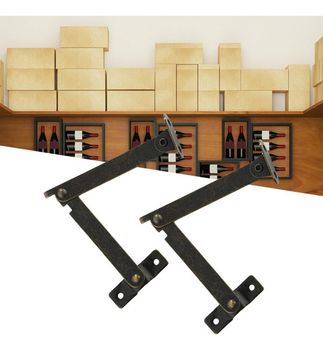 C-f 3 Bisagras De Soporte De Tapa, Metal De Bronce Antiguo