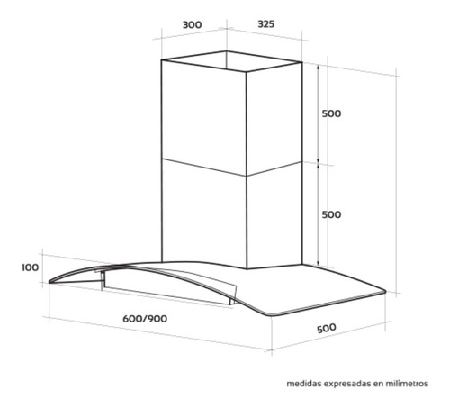 Campana De Cocina Maraldi Merlina Con Motor Y Vidrio 60 Cm