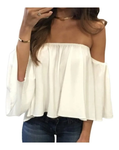 Blusa Sin Hombros Mujer Tops Verano Cortos