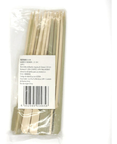 Brochetas De Bambú Con Remo 15 Cm X 20 Uds