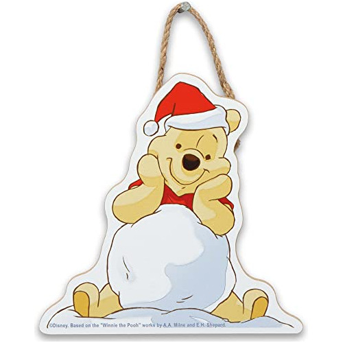 Disney Winnie The Pooh Santa Snowball Cartel De Madera ...
