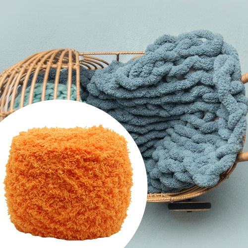 Yarn De Terciopelo De Coral Yarn Chunky Yarn, Hilo Naranja