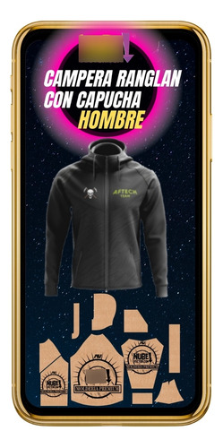 Moldería Digital Campera Ranglan Con Capucha Hombre