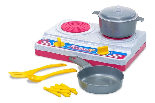 Primera Cocina Infantil Juguete Rondi Cocinita + Accesorios Color Rosa Y Blanco