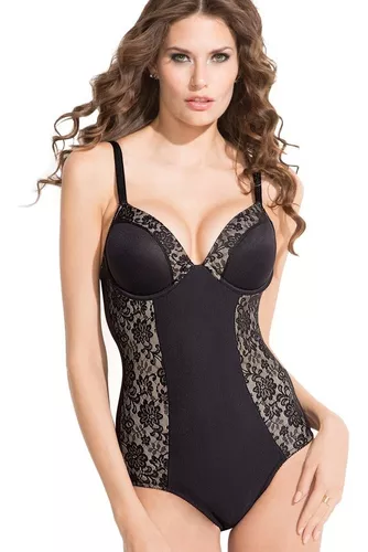 7120 Body Ilusion Faja Moldea Reduce Encaje Reductor Negro