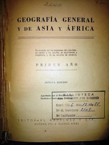 Geografia General Y De Asia Y Africa - Josefina Passadori 