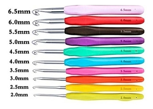Agujas Ergonómicas Crochet Tejer Mango Siliconado X 10 Und