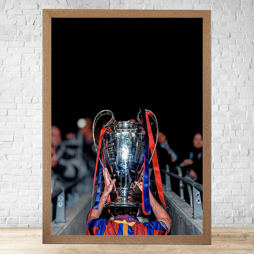 Cuadro Trofeo Campeón 30x40 Cm Con Vidrio, Colgable C328 Marrón Claro Clasico