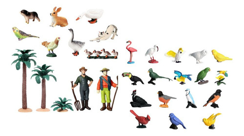 Figuras De Animales De Granja Realistas, Juguetes De Aves De