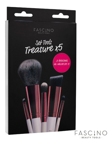 Imagen 8 de 9 de Set 5 Brochas Y Pinceles De Maquillaje Crueltyfree Fascino