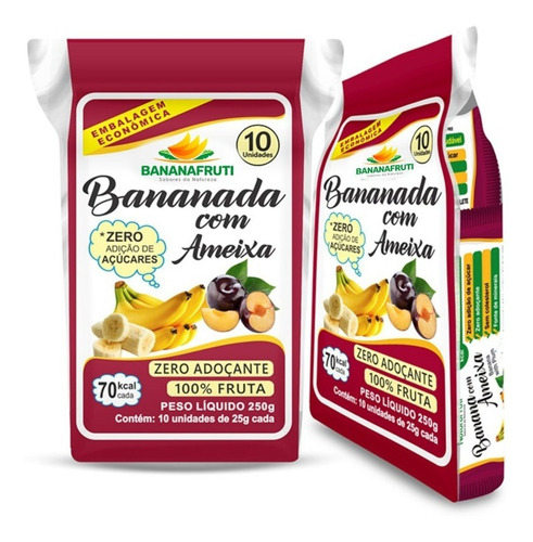 Bananada Zero Naturafruti 10un De 25g - Com Ameixa