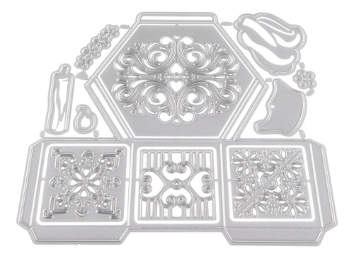 De Troquel De Corte Diy Caja Hexagonal De Metal Grabado En
