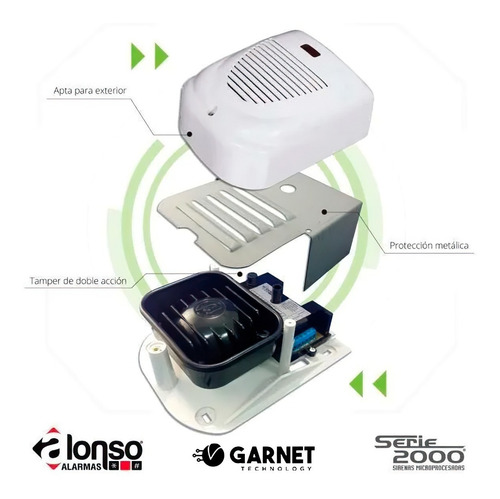 Sirena Alarma Magneto Dinamica Exterior Mp150 Garnet