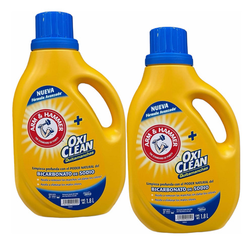Pack 2x Detergente Ropa Harm & Hammer + Oxi Clean 1.8 Litros
