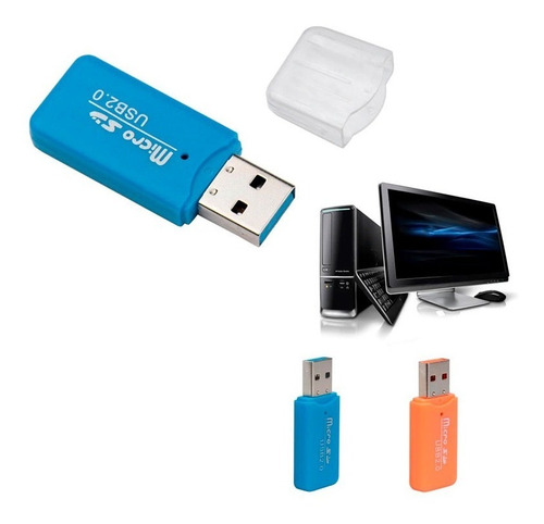 Lector Adaptador De Memoria Mini Micro Sd A Usb Pc