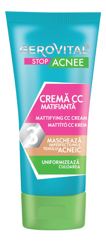 Gerovital Stop Acne Crema Cc Matificante 1.0 Fl Oz / 1 Fl Oz